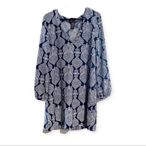 Women’s beach dress | bathing suit cover up, blue and white Mark. Size XL